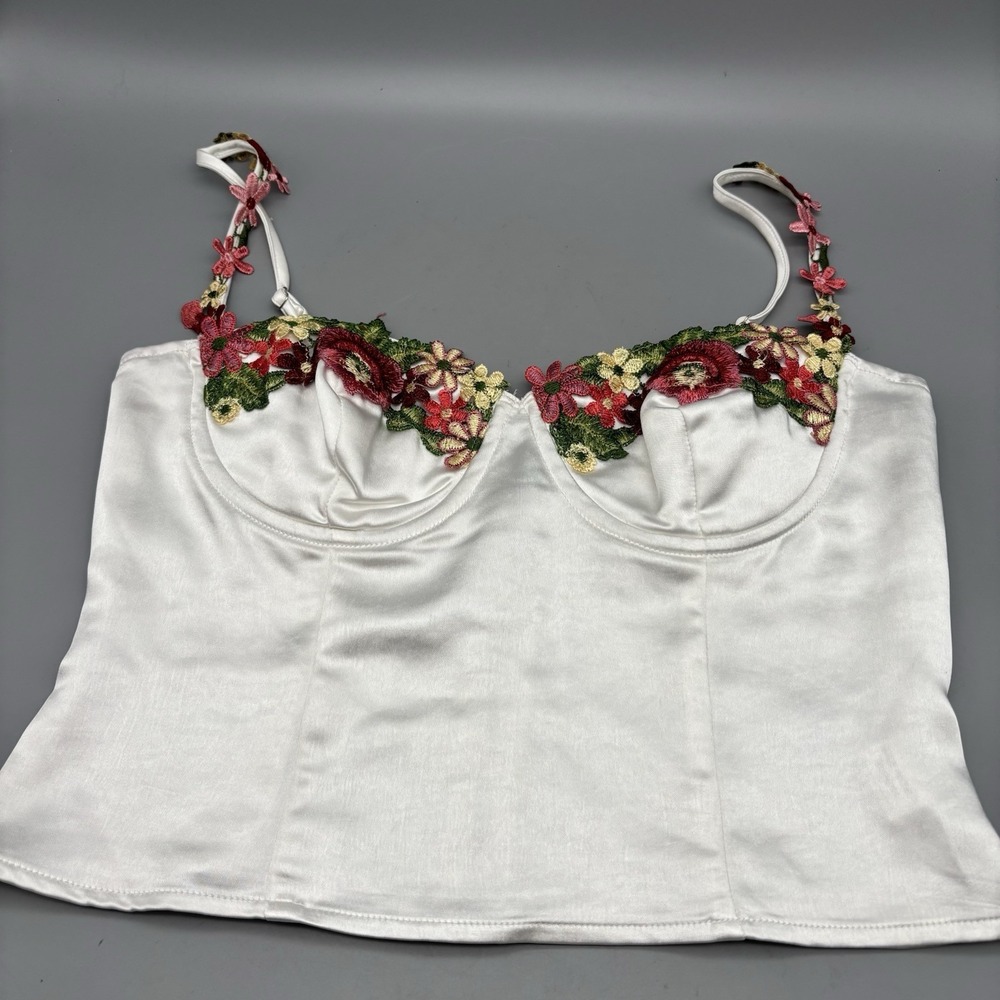 Princess Polly Sz US 8 White Bustier Bra Corset Top Enchante To Meet You